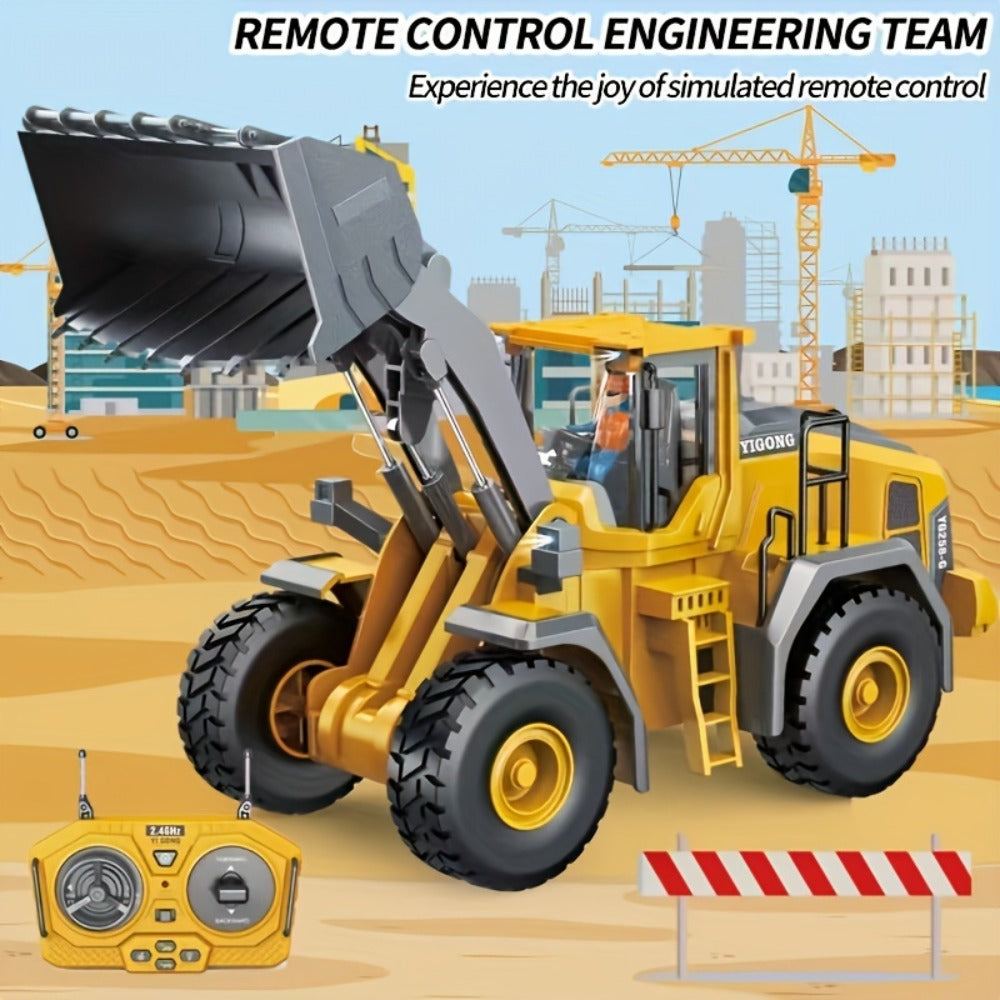 Remote Control Excavator Loader Dump Truck Toy for Kids 2.4GHz Alloy RC Construction Vehicle with Light & Sound — image 4