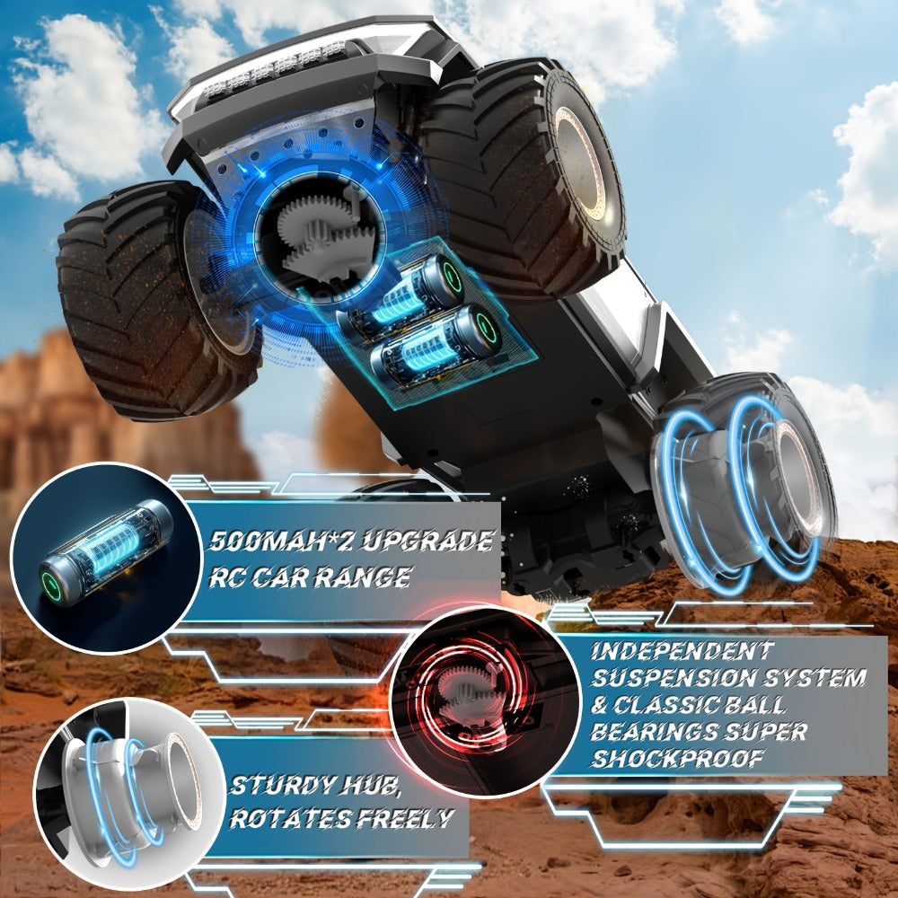 1:12 Scale RC Monster Truck 4WD, Remote Control Cybertruck & Pickup Truck with LED Lights & Sound Effects — image 7