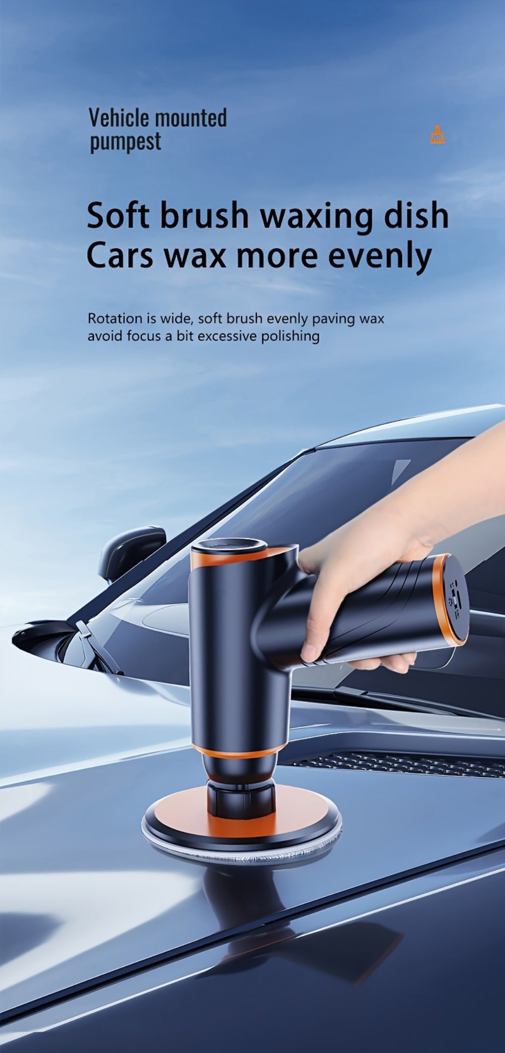 Car Polisher with 100W Cordless Rotary Body, Type-C Charging Port and Rechargeable Battery for Wax Application — image 13