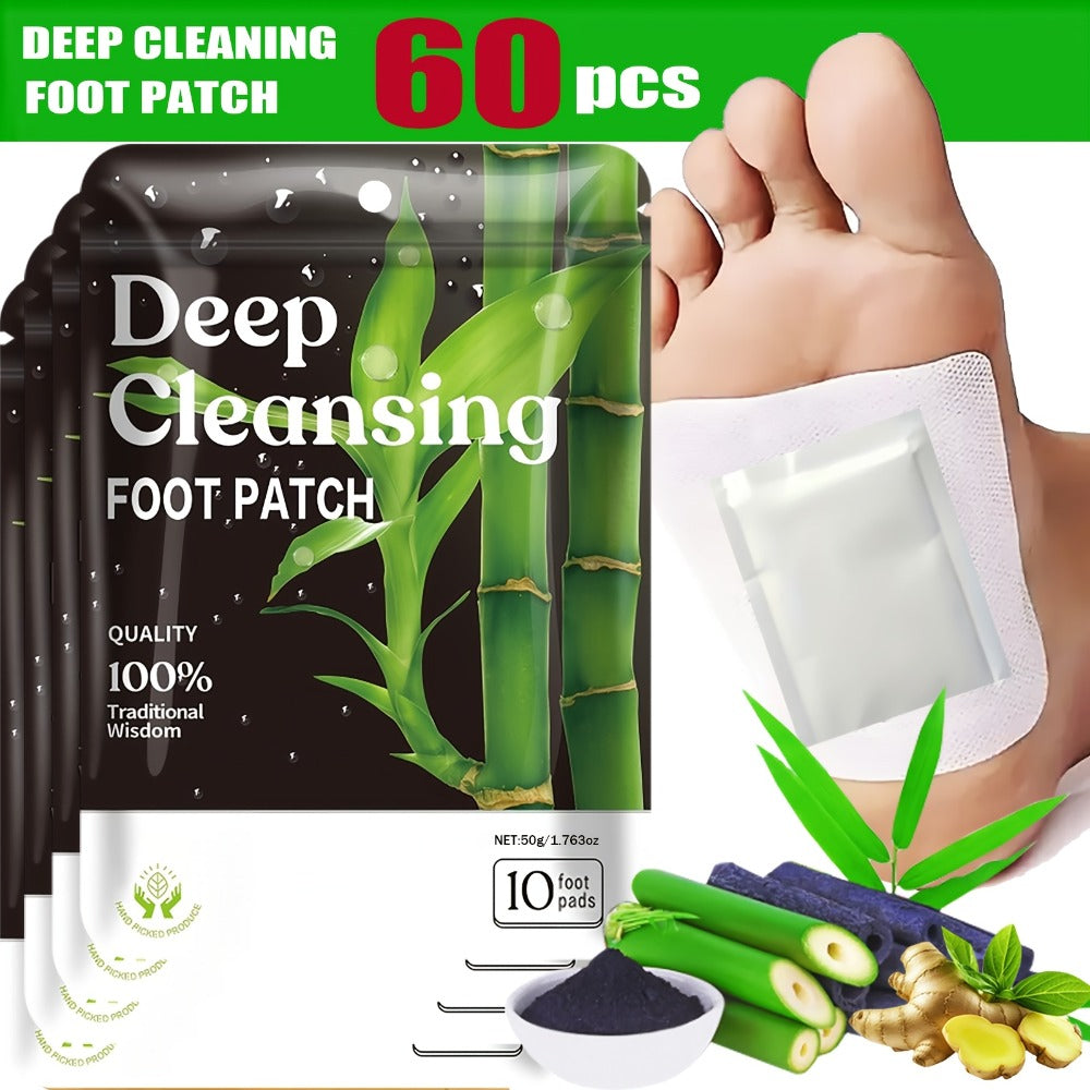 Foot Detox Patches Bamboo Vinegar & Ginger 60 & 160 Pcs – Deep Cleansing Natural Plant Ingredients Alcohol-Free Overnight Moi
