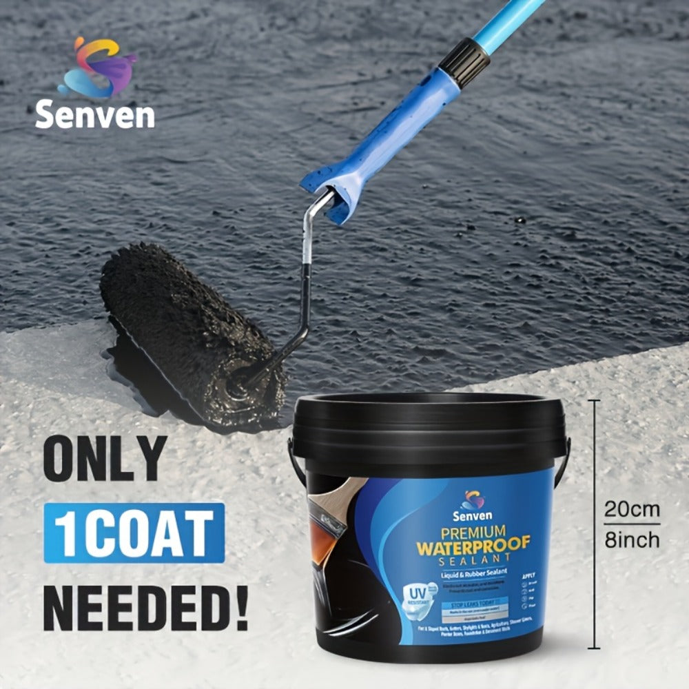 Liquid Rubber Waterproof Sealant 32oz – UV-Resistant Elastic Coating for Roof, RV, Boat, Concrete & Masonry, All-Weather Crac