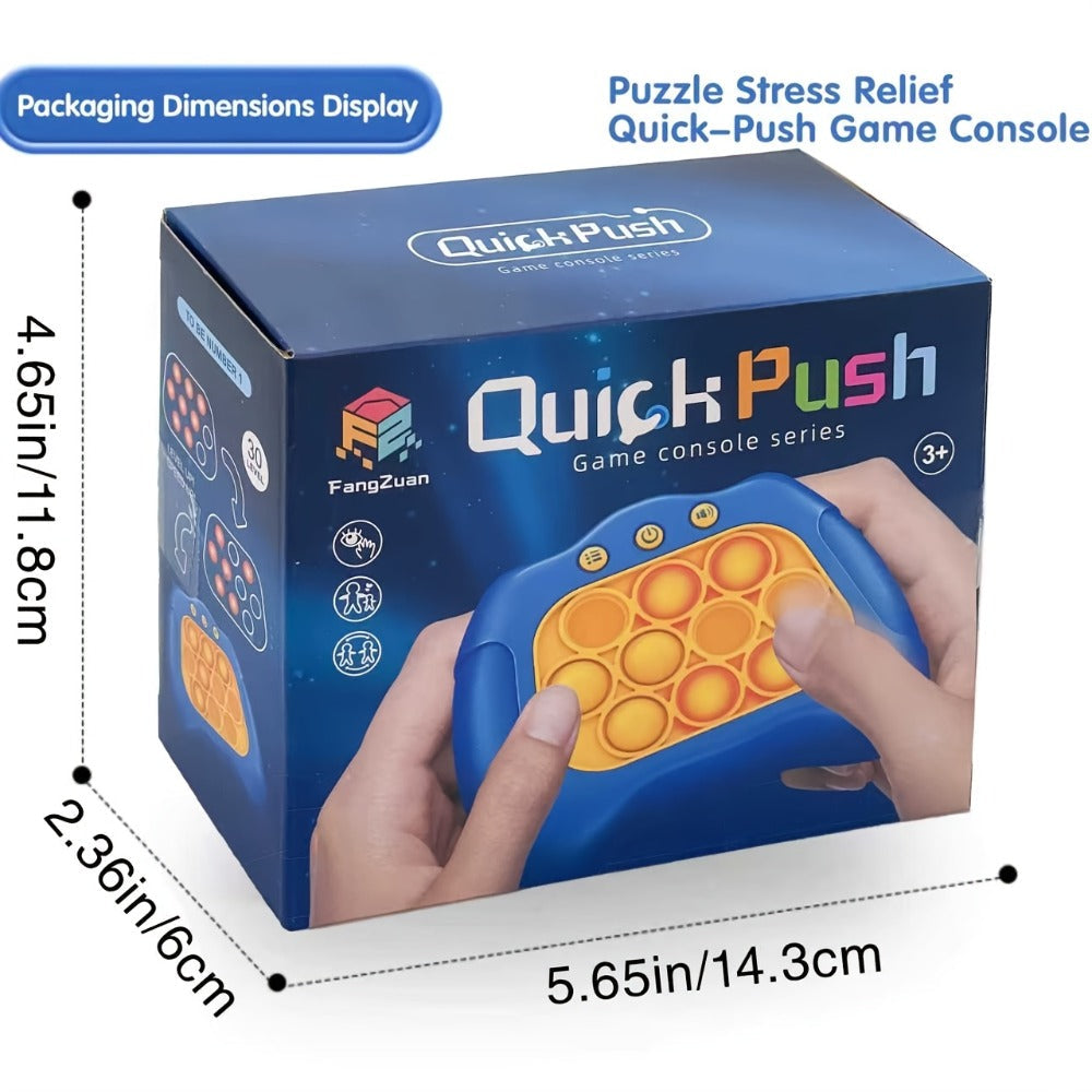 Blue Quick-Push Electronic Memory Game with Ten Pop Buttons, Four Pictured Modes and Back Controls — image 2