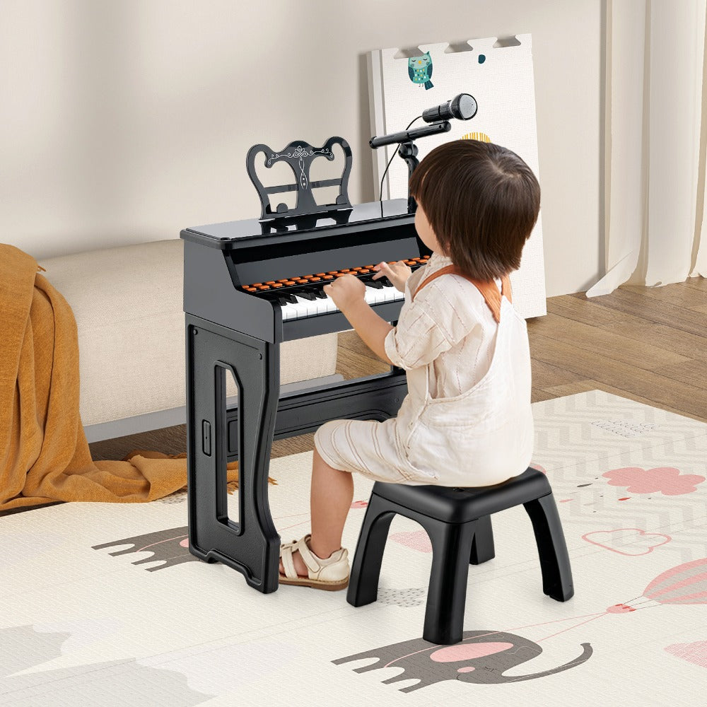 Kids Piano Set 37 Keys with Microphone, Detachable Music Stand & Stool, 22 Demos 8 Tones 8 Percussion Effects — image 3