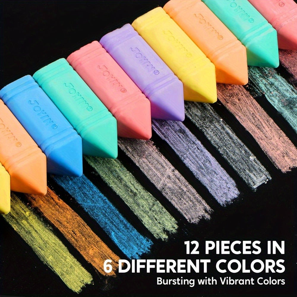 Jumbo Sidewalk Chalk 12 Pack 6 Colors Outdoor Chalk for Kids Toddlers Cone with the Listed Color, Size or Set Options for Eve