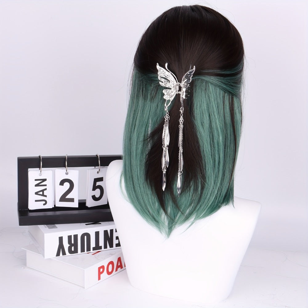 Synthetic Wig 16-Inch Straight Ombre Bob with Bangs, 150% Density and Rose Net Cap for Festivals — image 10