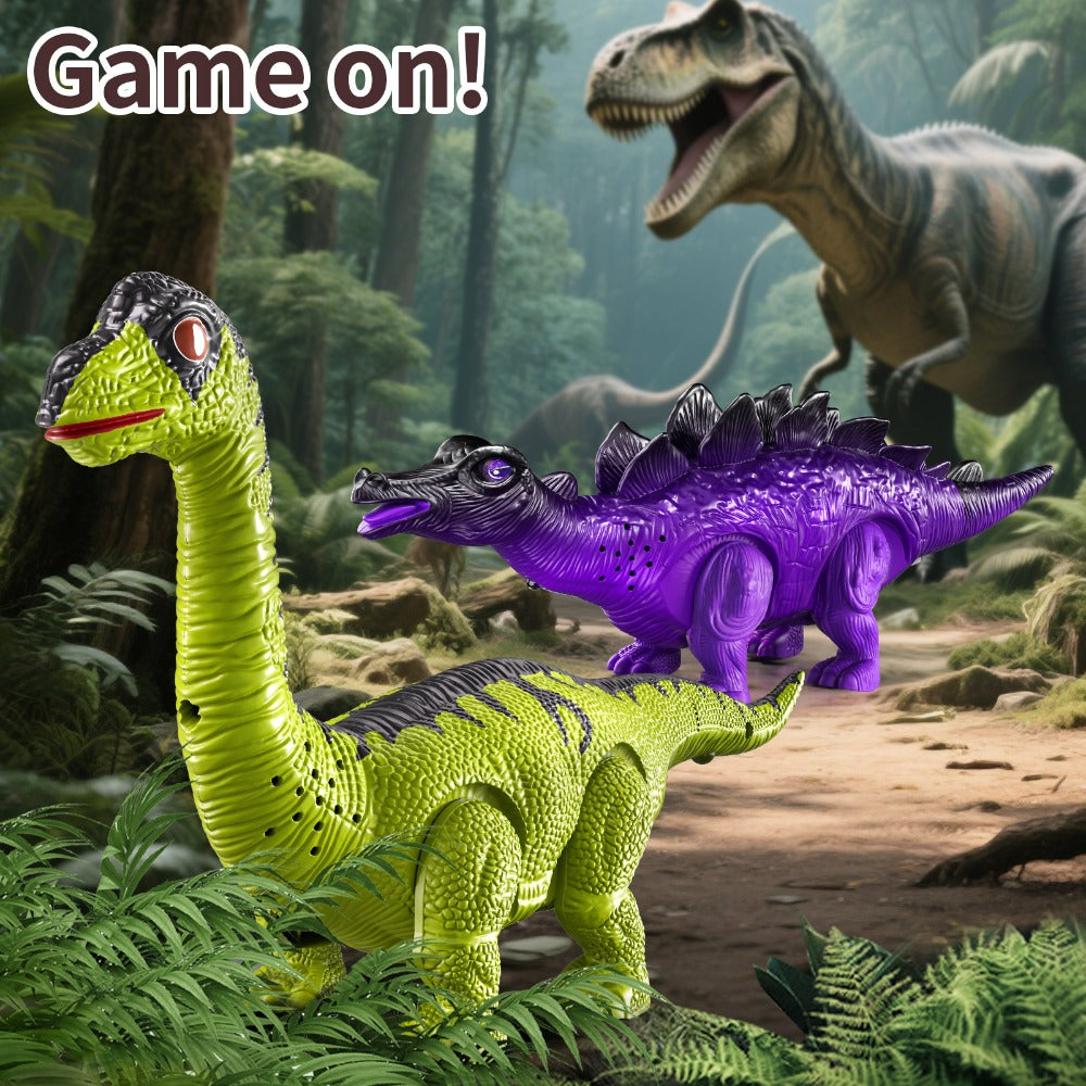Electric Walking Dinosaur Toys Set of 3 with Sound, Light & Walking Functions, Interactive Moving Dino Toy Collection — image