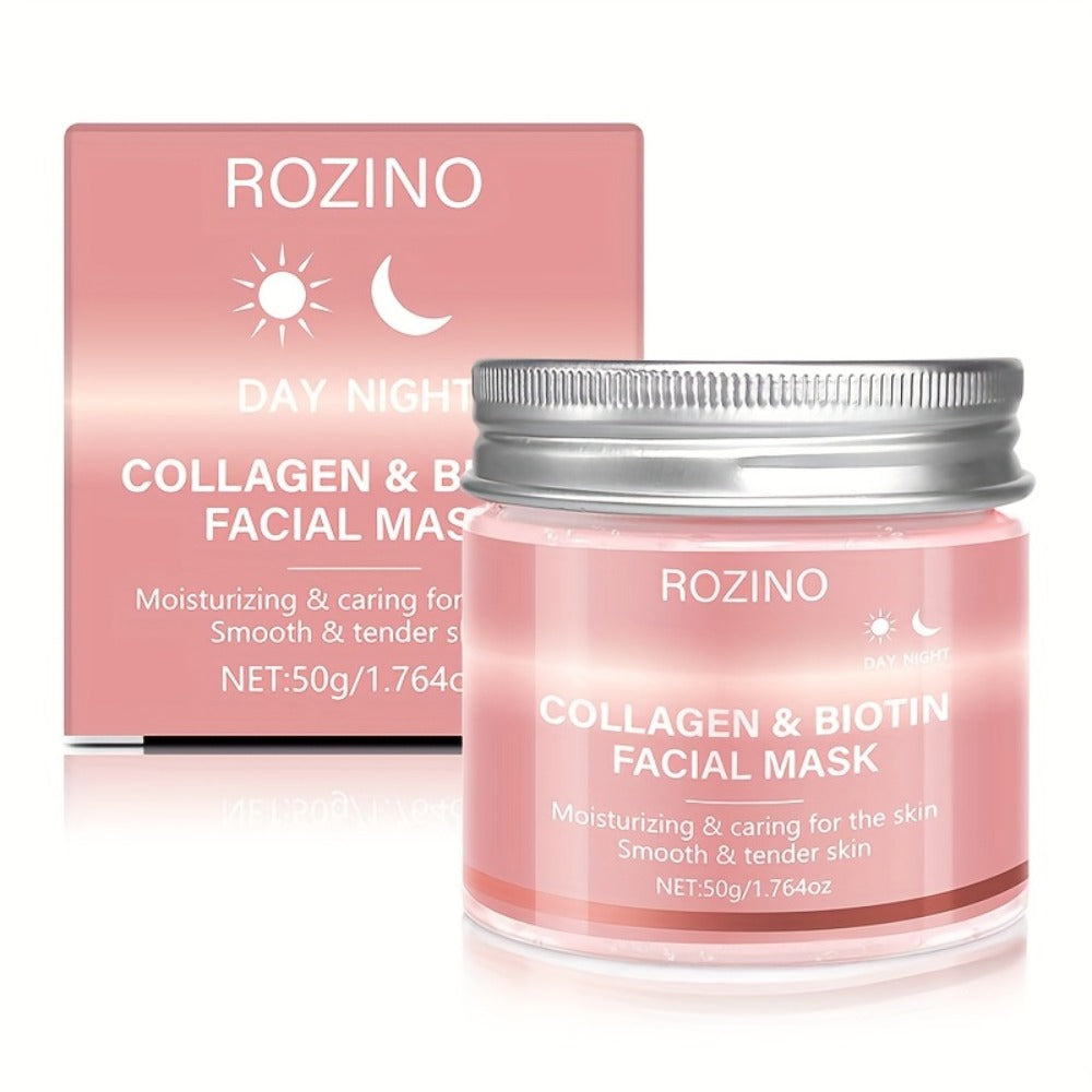 Face Mask Cream 50g Biotin Collagen Day & Night for Plump Smooth Younger-Looking Skin, Skincare Gift for Women — image 3