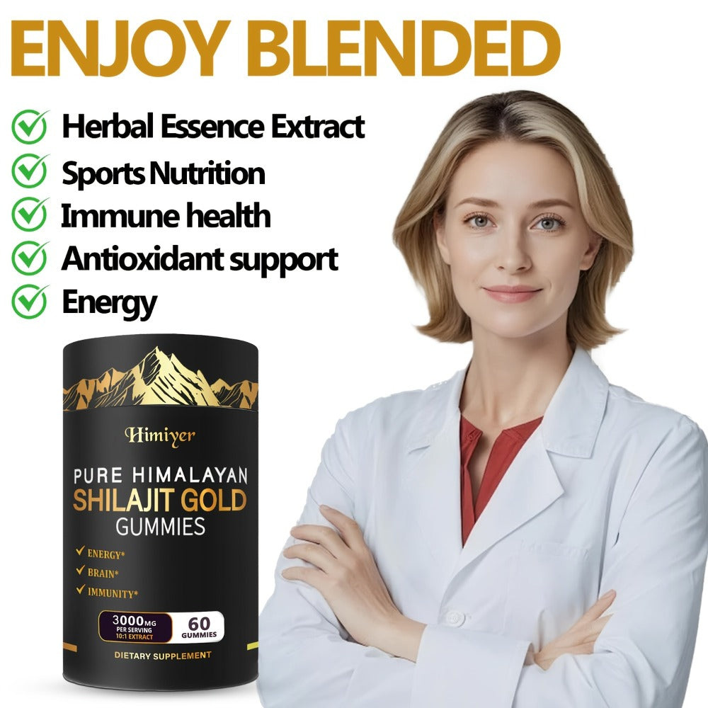 Herbal Supplement with Himiyer Label, Shilajit Gold Gummies 3000mg per Serving, 60 Gummies, One or Three Pieces — image 6