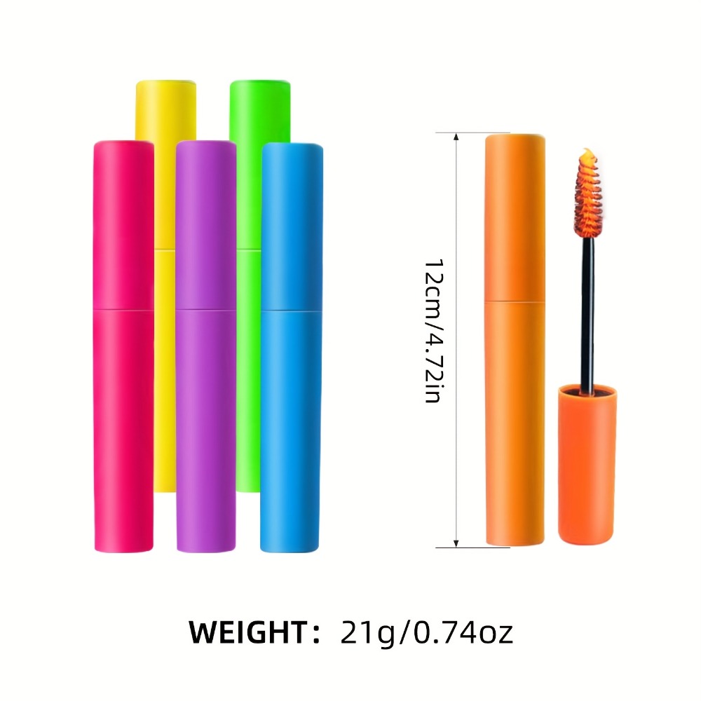Colorful Mascara Set 6 Vivid Shades – Waterproof Smudge-Proof Curling Volumizing Lash Makeup, Purple Green Red Yellow Orange 