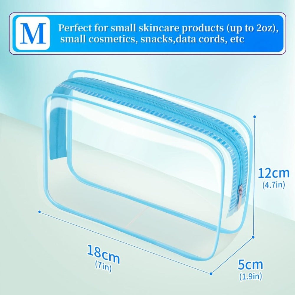 TSA Approved Clear Toiletry Bags Set of 24 Transparent Travel Makeup Organizer Pouches Medium Size Airport Security Quart Bag