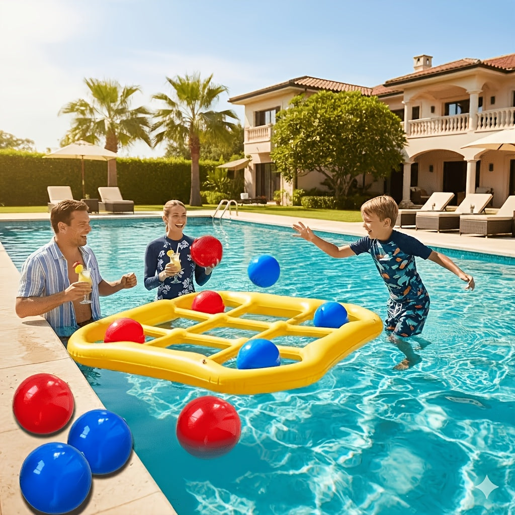 Floating Tic Tac Toe Pool Game Set for Family & Adults, Giant Inflatable Board with 10 Balls & Air Pump — image 13