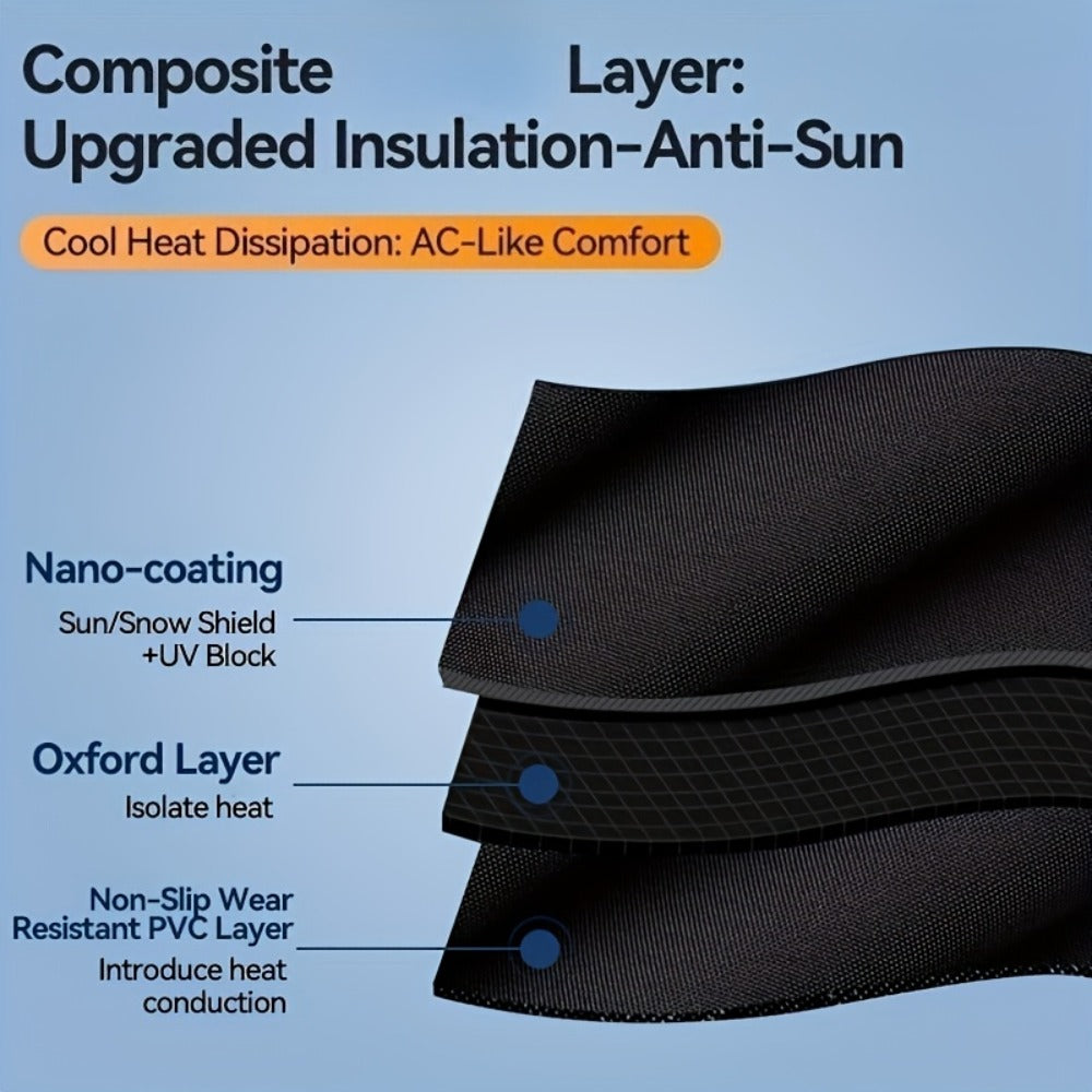 Magnetic Car Sunshade Cover Universal Fit – UV Blocking Heat Insulating Snow Wind Leaf Proof with Reflective Strips — image 6