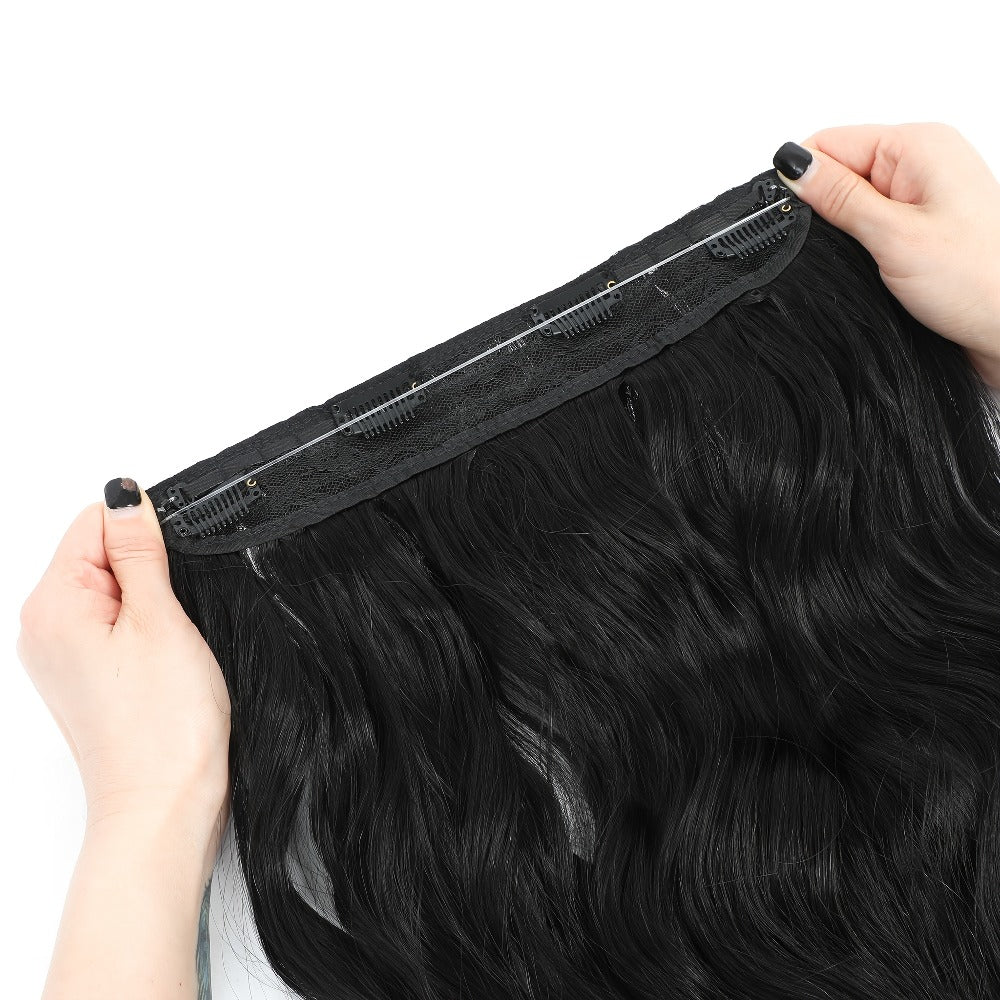 Invisible Wire Hair Extensions 22 Inch for Women – Transparent Fish Line 4 Clips Long Wavy Hairpiece for Thin Fine Hair — ima