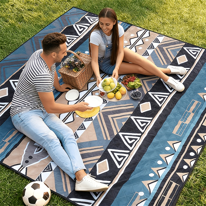 Dark Green Padded Picnic Blanket with Buckled Carry Straps, 80 x 80in Large Roll-Up Outdoor Mat — image 8
