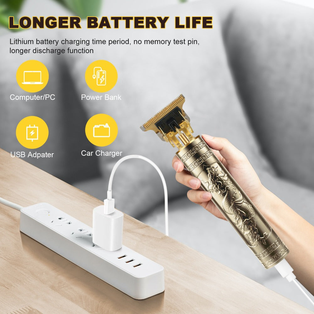 T-Blade Hair Trimmer with Four Guide Combs, USB Cable and Seven Dragon or Buddha Patterned Finish Options — image 5