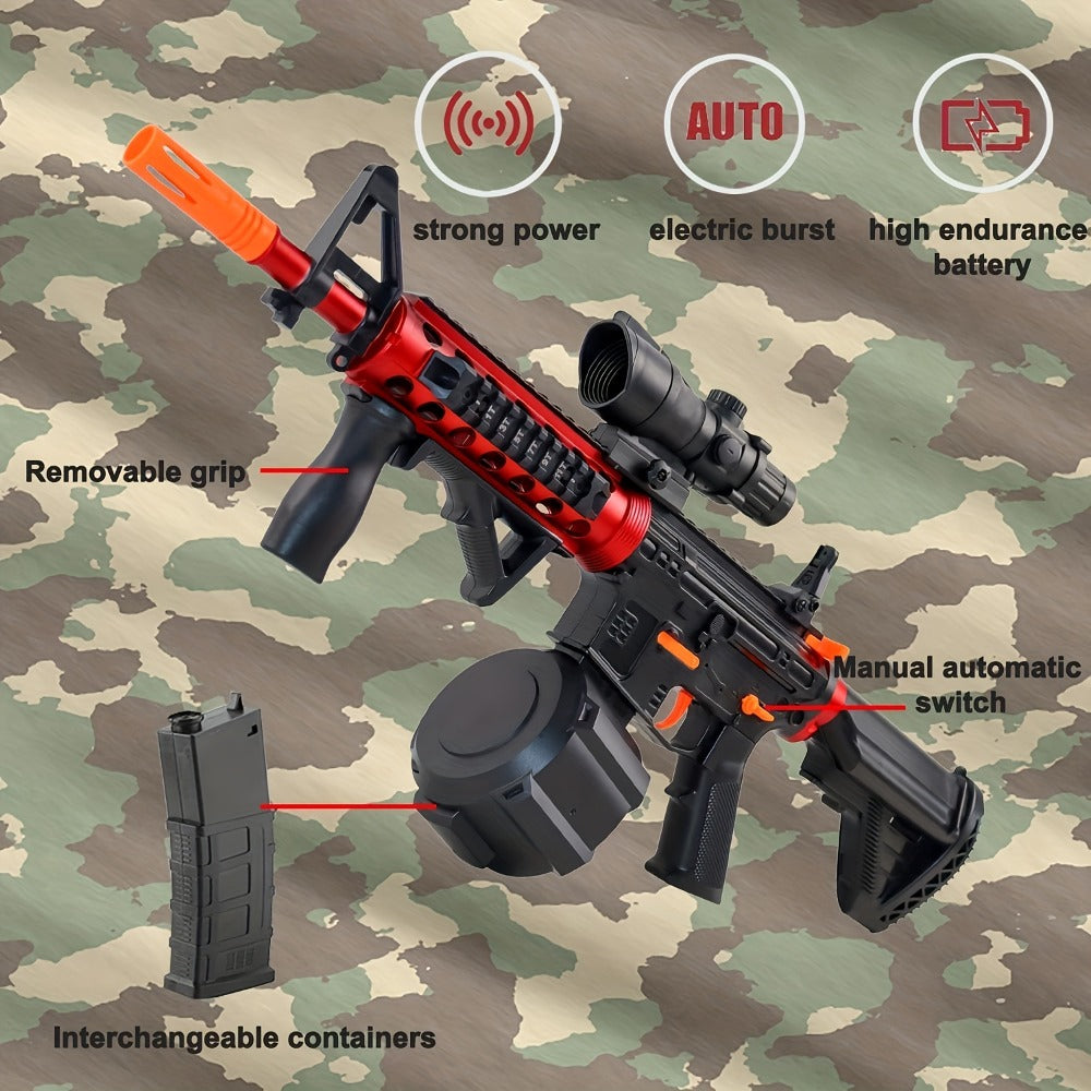 High-Performance Rechargeable Electric Splash Ball Toy Gun, USB Charge Portable Combat Outdoor Shooting Rifle for Kids Boys T