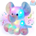 Plush Toy Rainbow Elephant 12-Inch Light-Up Design with Optional Music for Colorful Room Display — image 11