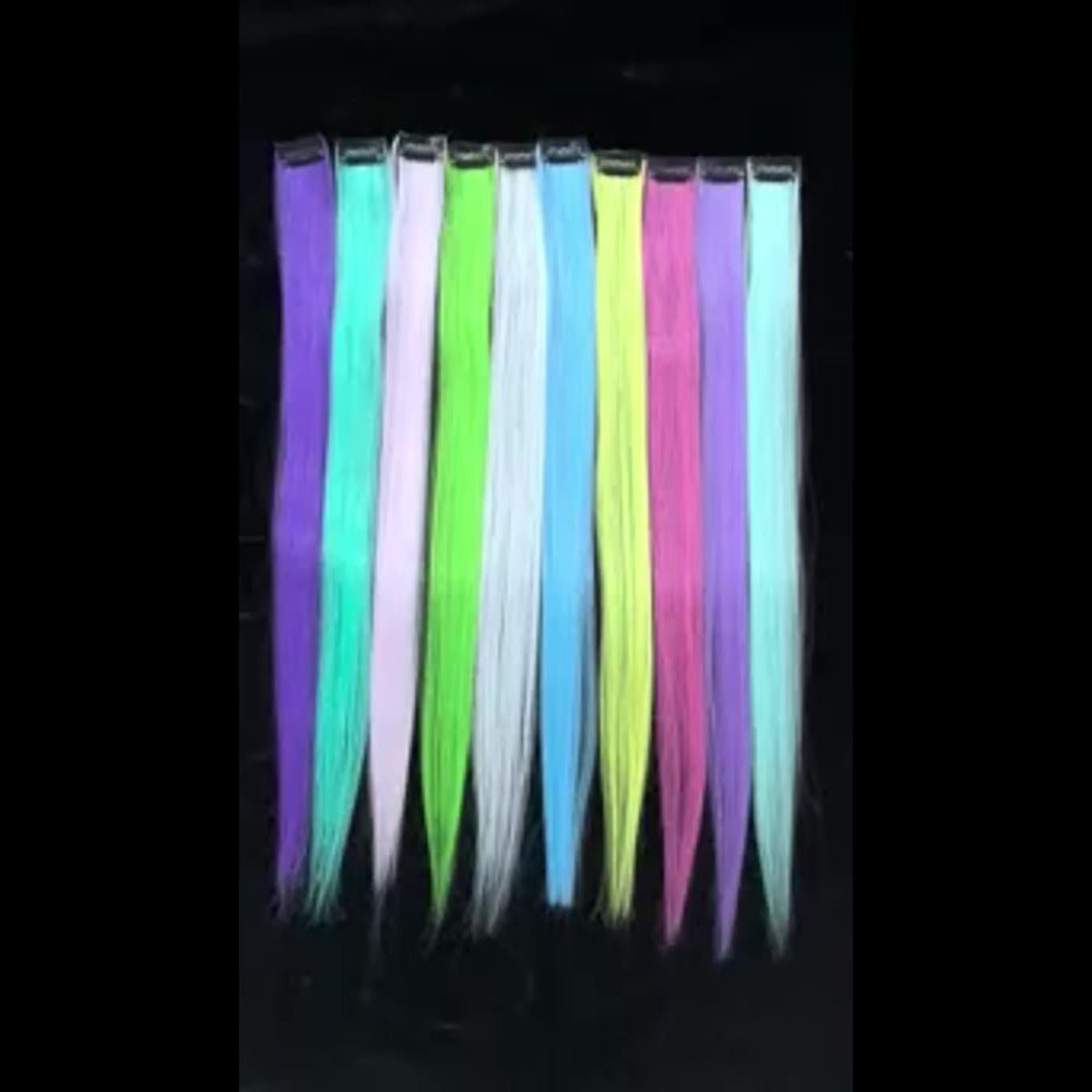 Hair Accessories Ten-Piece 16-Inch Light-Up Rainbow Clip-In Extensions for Costume Styling — image 6