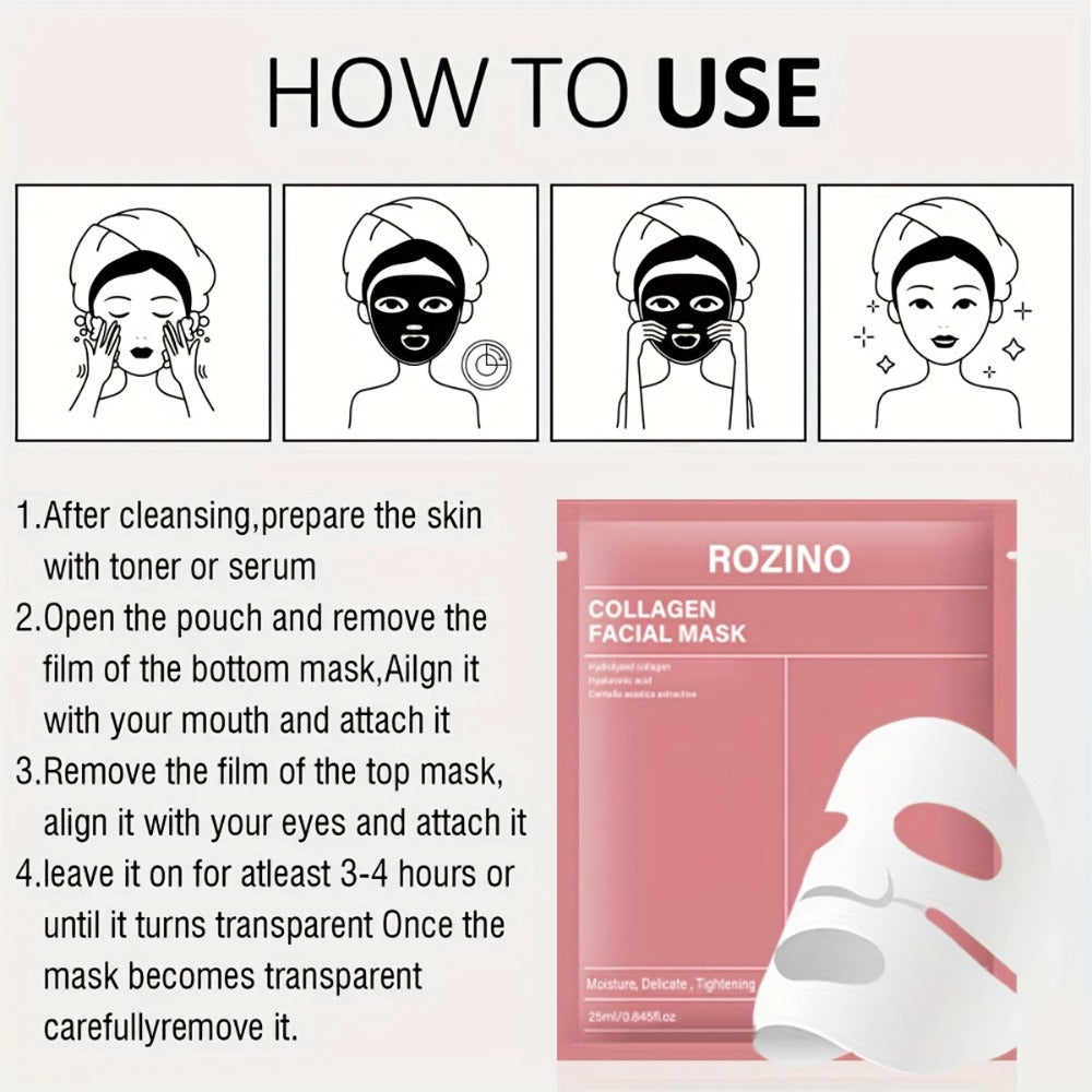 Bio-Collagen Hydrogel Sheet Mask Set 10 Pcs, Korean Beauty Face Mask with Aloe Vera, Intense Hydration — image 8