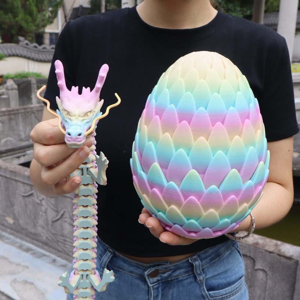 Dragon Egg Gift Set 3D Printed, 7.09in Scaled Egg + 23.62in Large Dragon with the Listed Color, Size or Set Options for Every