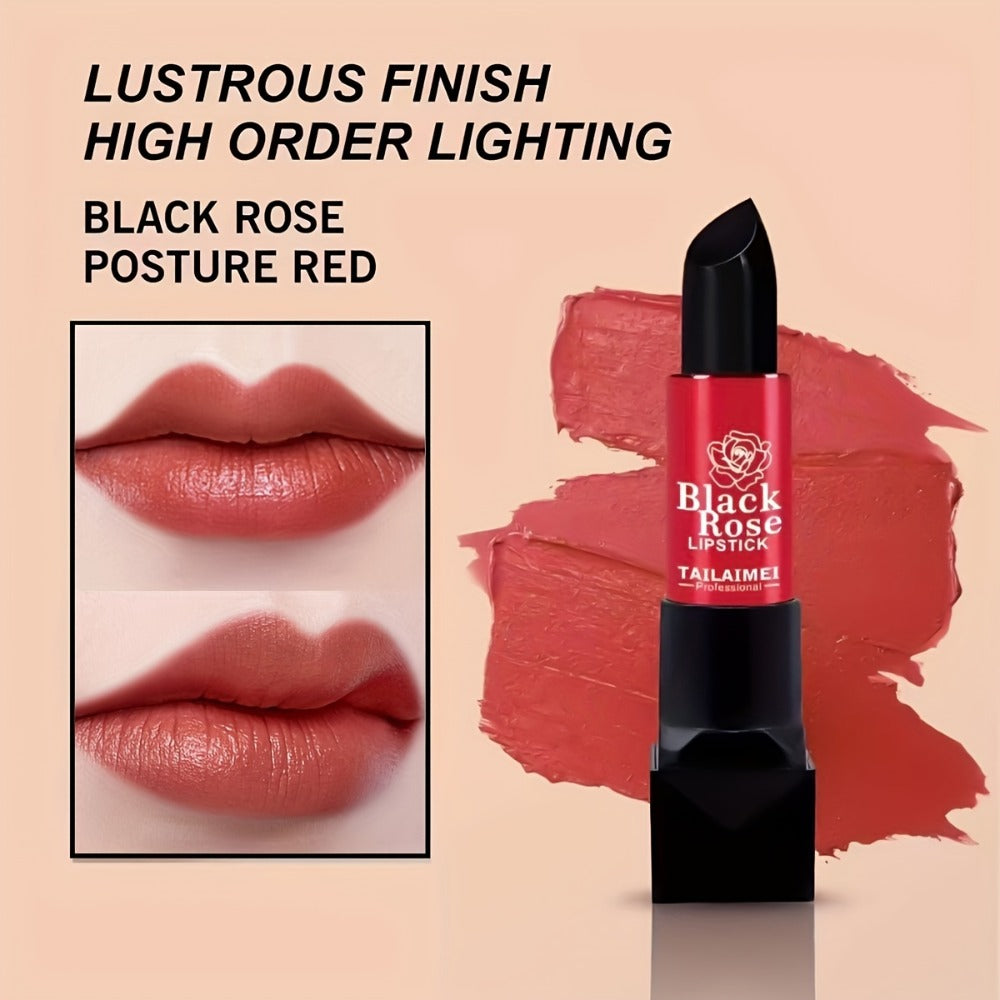 Non-Stick Moisturizing Red Lipstick – Velvety Matte Finish Long Lasting No Transfer Lip Color, Smooth Precise Application Nat
