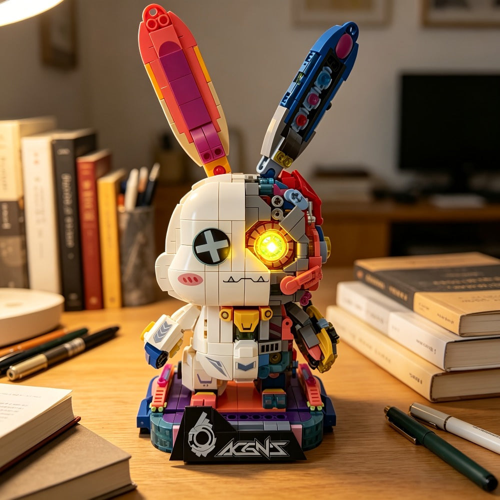1377-Piece Mechanical Rabbit Building Block Model with Colorful Punk Styling and Rotating Limb Details — image 11