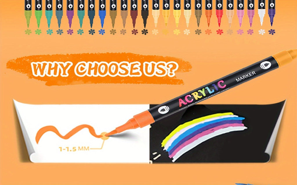Double-Ended Acrylic Paint Pen Set with Brush and Fine Tips in 48- or 72-Piece Checkout Options — image 13