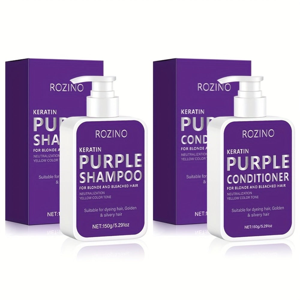 Purple Shampoo and Conditioner Set 2PCS for Blonde Silver Platinum Hair - Toning Brass & Yellow Neutralizer — image 3