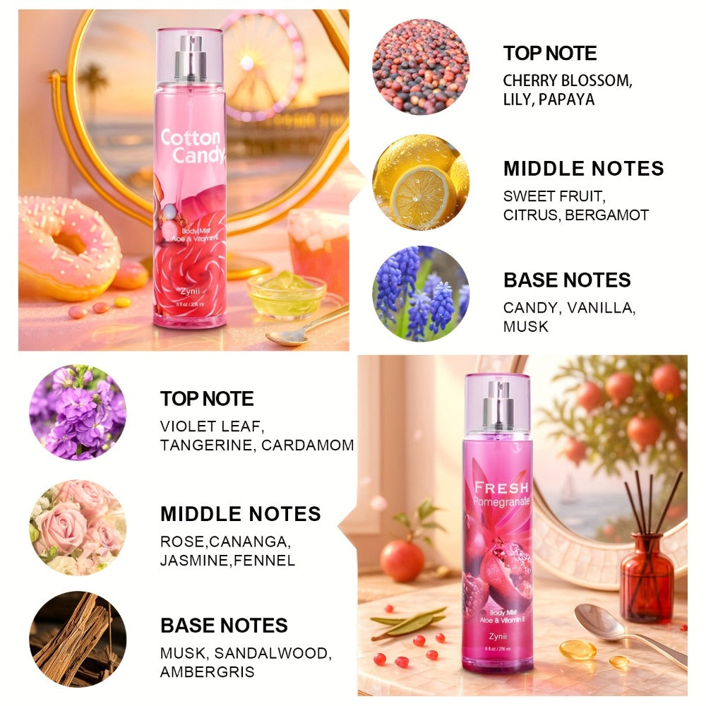 Fragrance Body Mist for Women, Floral, Fruity, Musk & Vanilla Body Spray with Aloe & Vitamin E, 3-8 fl oz — image 28