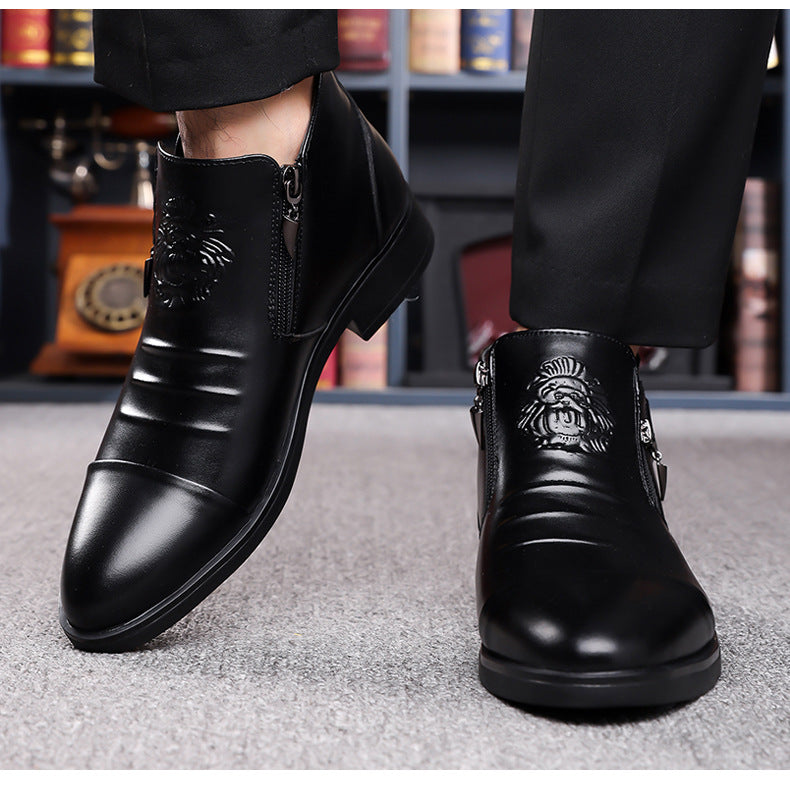 Trendy Retro Wide-fit Ankle Boots With Side Chains
