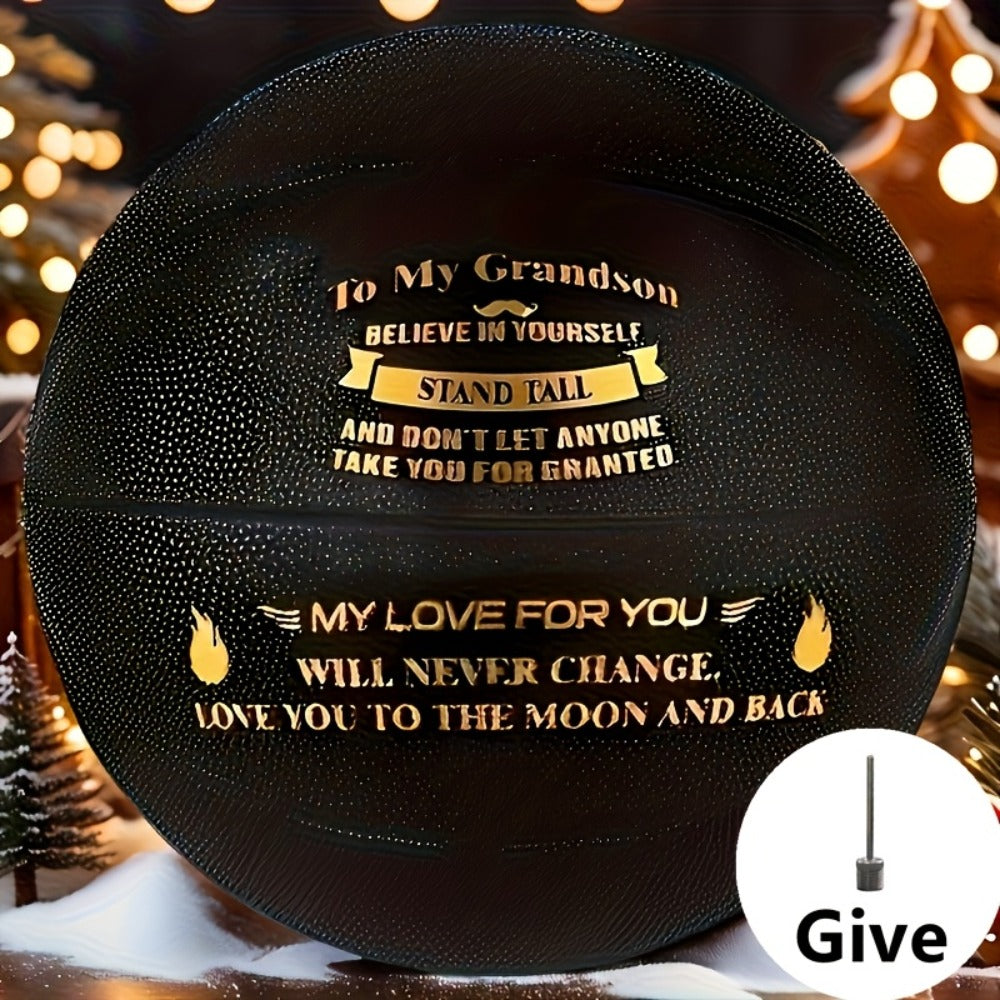Personalized Basketball Gift for Son & Grandson Standard Size with Pump To My Son To My Grandson Heartfelt Message Sports Bir