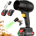 21V Cordless Leaf Blower in Black with 40, 000 RPM Marking, Two Battery Packs, Charger Cable and Nozzle Pieces — image 1