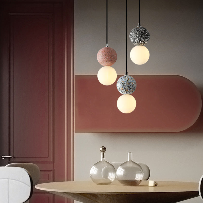 Nordic Ins Modern Cement Terrazzo Small Chandelier Restaurant Bar