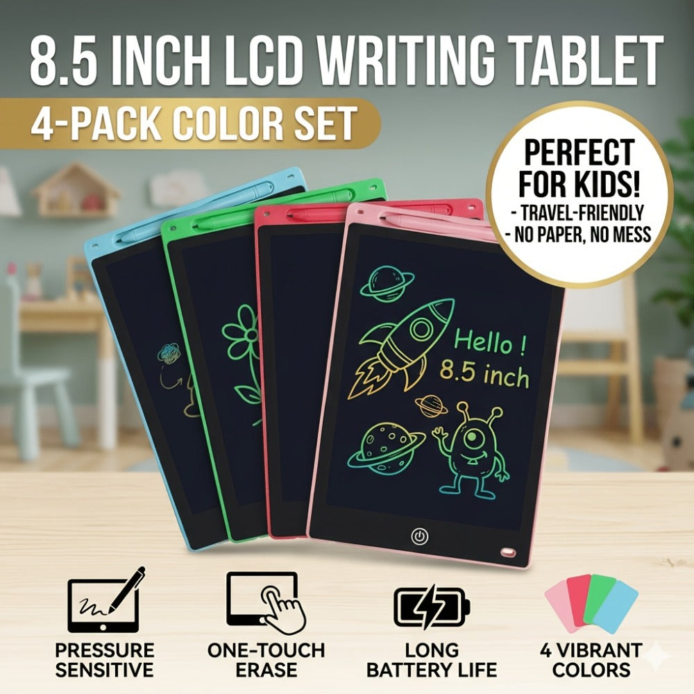 Four-Pack 8.5-Inch LCD Writing Tablets in Blue, Pink, Green and Red with Matching Styluses — image 1