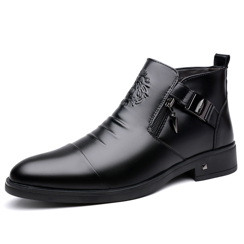 Trendy Retro Wide-fit Ankle Boots With Side Chains