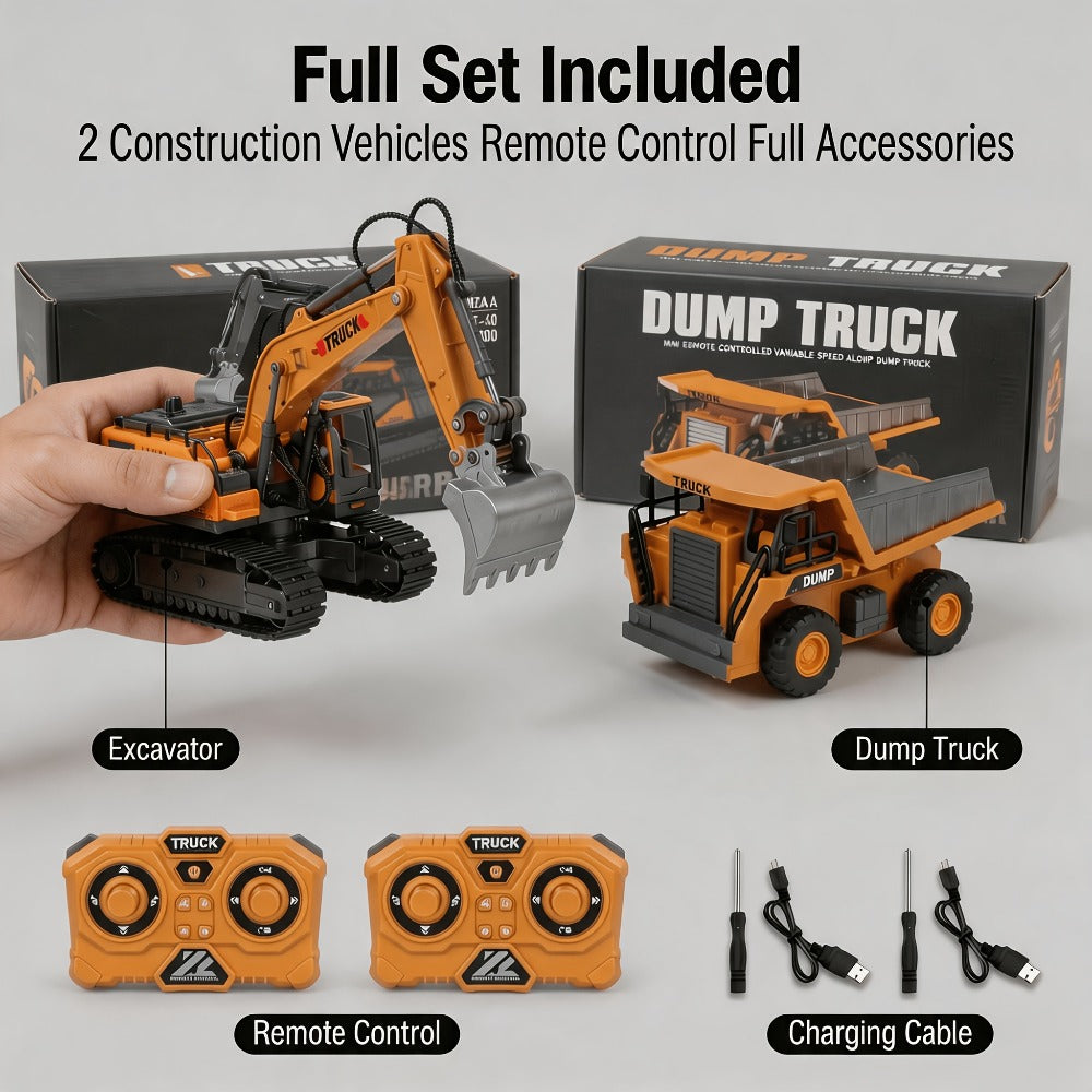 RC Construction Vehicle Set 2/3/4pcs with the Listed Color, Size or Set Options for Everyday Use — image 3