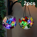 Solar Outdoor Lights 2-Pack Metal Butterfly Hanging Lanterns in Warm White or Multicolor for Porch Decor — image 4