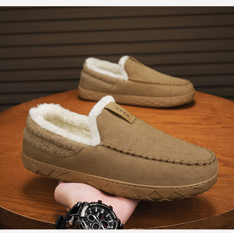 New Mens Slip-on Snow Boots With Fleece Lining For Extra Warmth In Winter