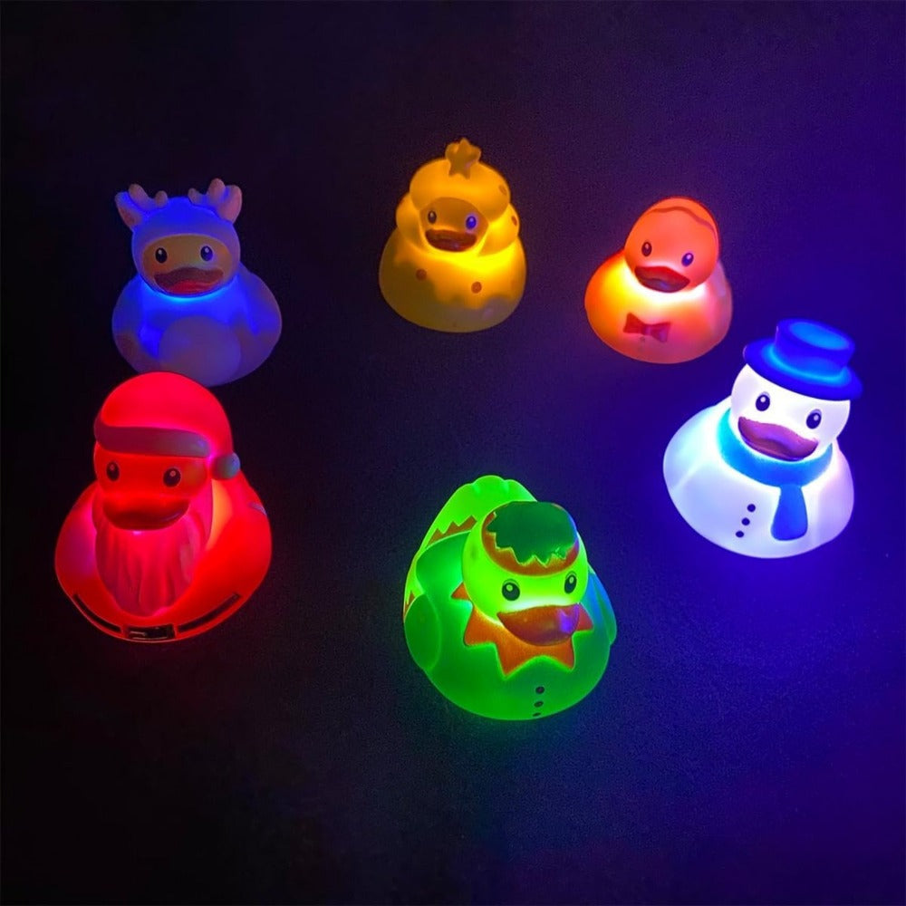Light Up Duck Bath Toys for Toddlers, Color-Changing Floating Rubber Ducks, Sensory Water Bath Time Toys for Boys & Girls — i