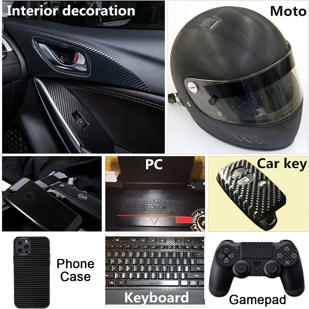 5D Carbon Fiber Vinyl Wrap 50cm x 300cm – Self-Adhesive Car Interior Decor Film, UV Protection, Scratch-Resistant, Dashboard 