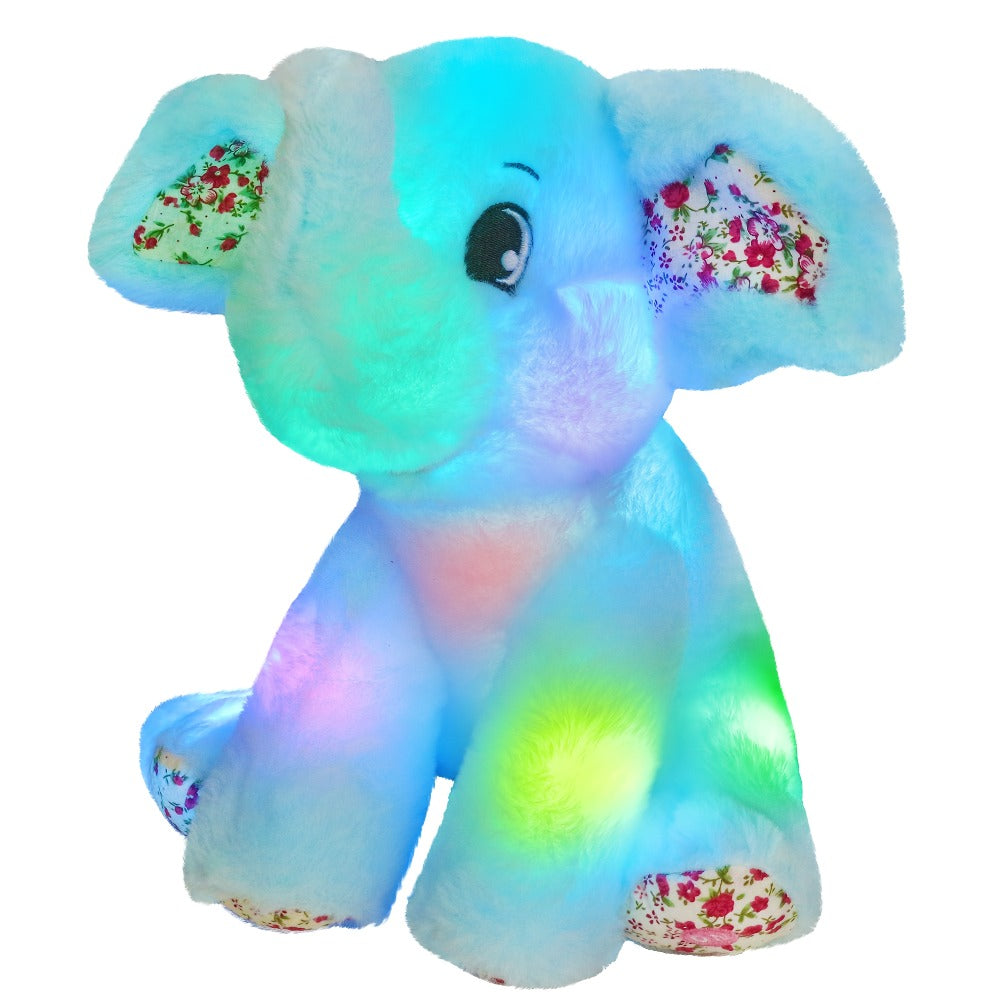 Plush Toy Blue Elephant with LED Glow and Optional Lullaby Music for Soft Room Display and Gifting — image 2