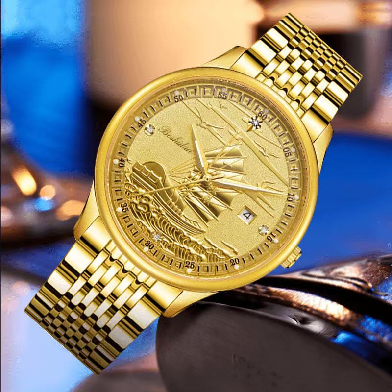 Smooth Sailing Calendar Night Light Waterproof Men's Watch