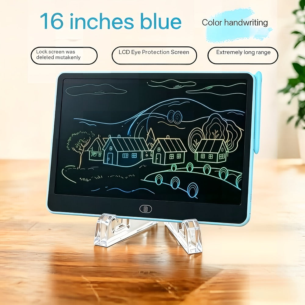 LCD Doodle Board 16 Inch with Stand, Flexible Screen Eye Protection, Portable Educational Drawing Toy for Kids & Adults — ima