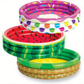 Kiddie Pool 3-Pack, 45 Inch Inflatable Swimming Pool for Kids with Fun Watermelon Pineapple Cupcake Designs — image 1