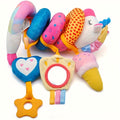 Baby Car Seat Toys 0-6 Months, Unicorn Rattle Mirror Crinkle Squeaky Stroller Toy Set for Infant Girls — image 7