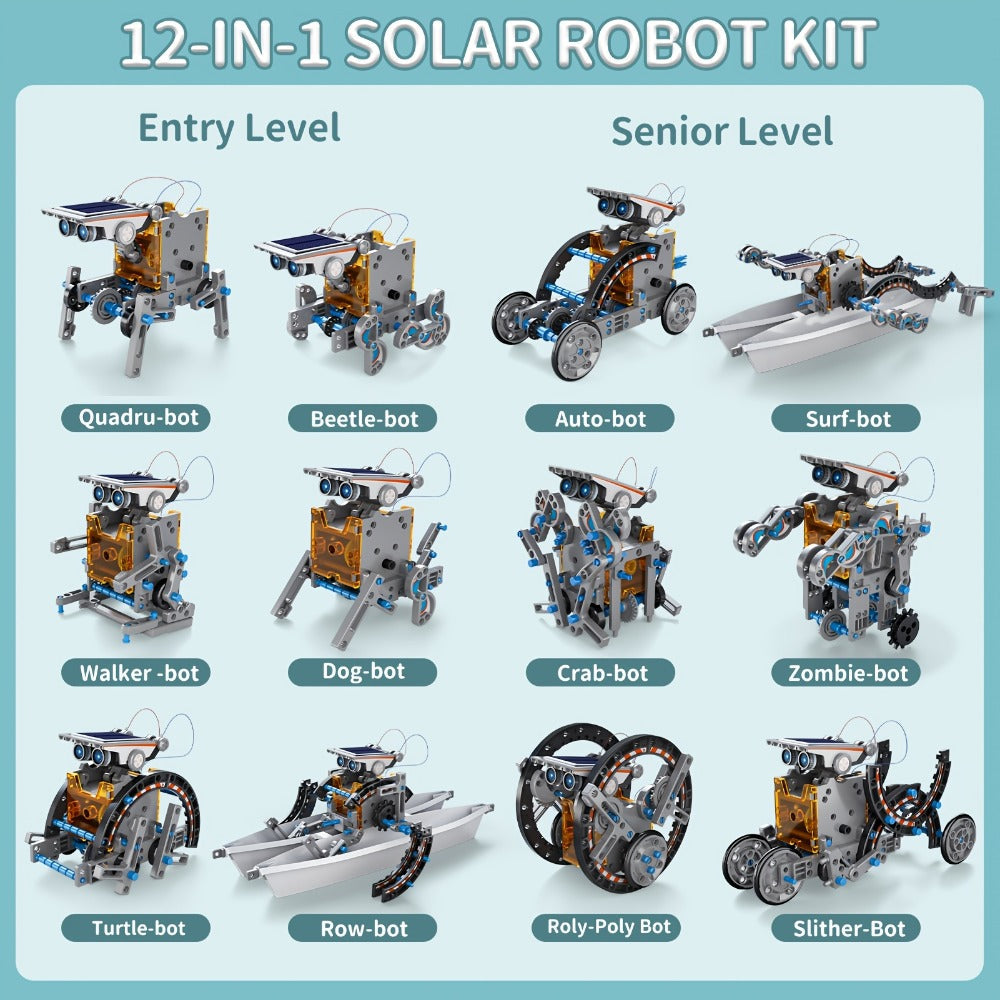 12-in-1 Solar Robot Kit for Kids Ages 8-13, Build Your Own Solar Powered Robot, STEM Engineering Building Toy — image 14