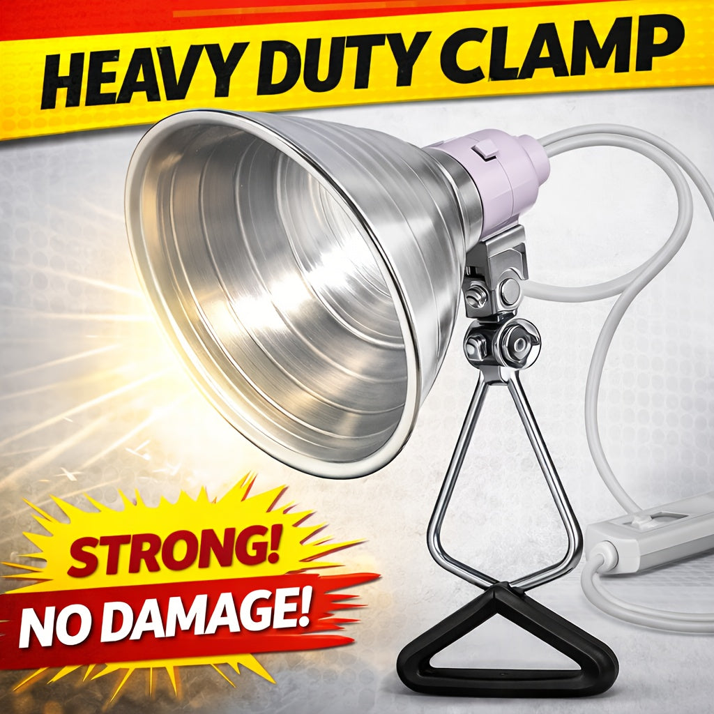 Clamp Light Fixture 8.5 Inch 150W Max E26 Socket Aluminum Reflector 360° Adjustable for Garden, Patio and Yard Use — image 4