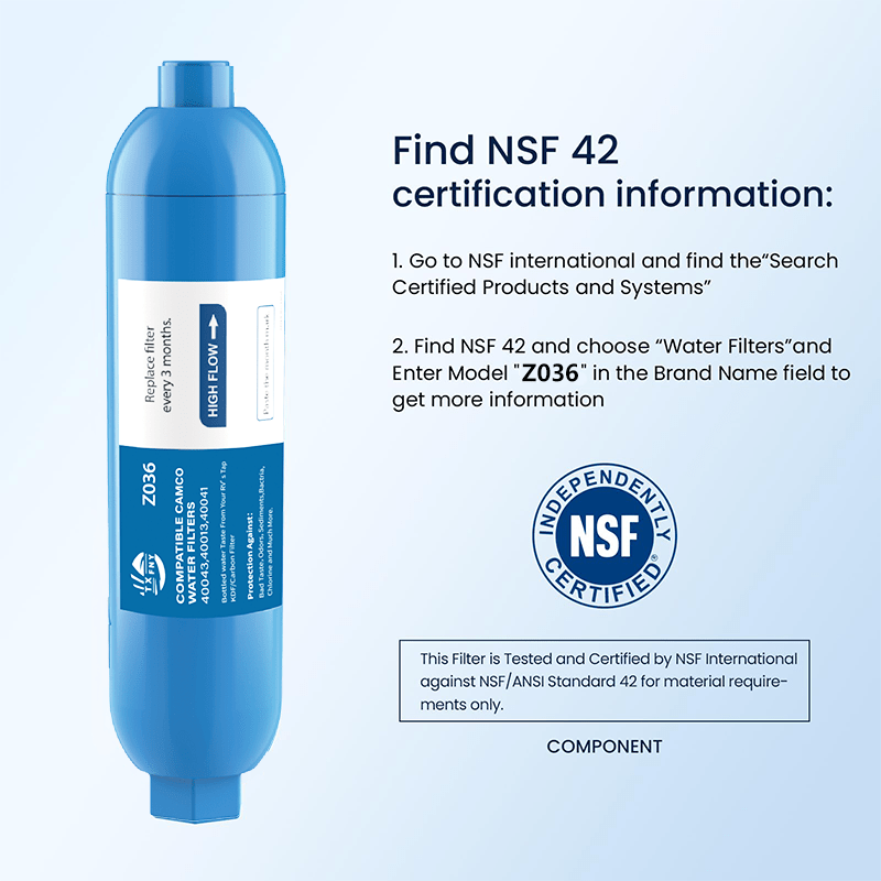 RV Water Filter with Flexible Hose Protector – Inline Hose Filter, Reduces Chlorine, Odors & Sediment, BPA-Free, for RV, Camp