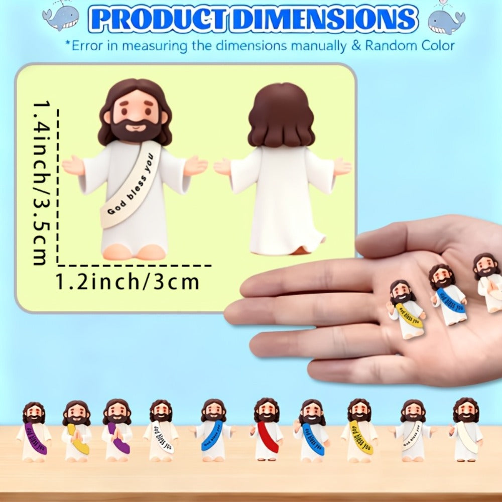 Mini Jesus Figurines for Halloween Trunk-or-Treat 50/100/150pcs – Colorful Bulk Religious Statues 5 Colors — image 2