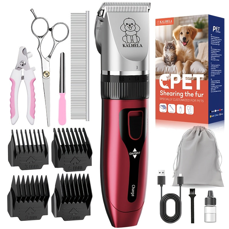 Pet Hair Clipper, USB-Rechargeable Cordless Trimmer with Adjustable Comb and Four Package Options — image 24
